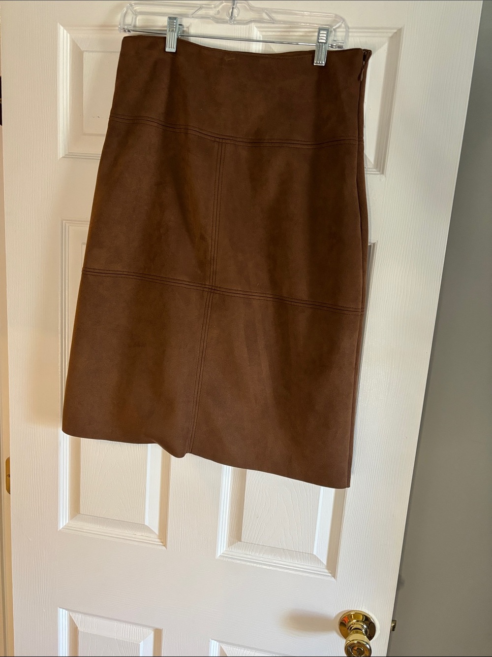 Chaps Brown Suede  Skirt